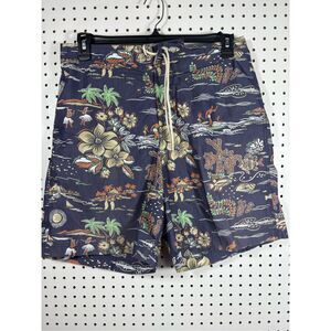 Polo Sport vintage retro Hawaiian print swimming trunks size L